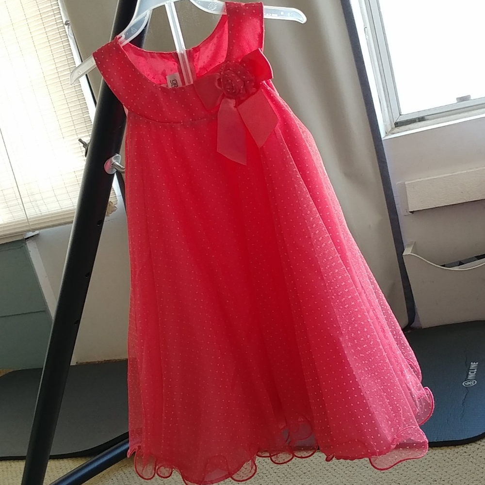 Coral color spring dress